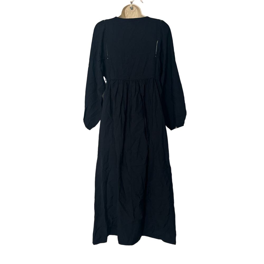 NWT Madewell‎ V-Neck Empire Midi Dress in Black Size S - Picture 4 of 16